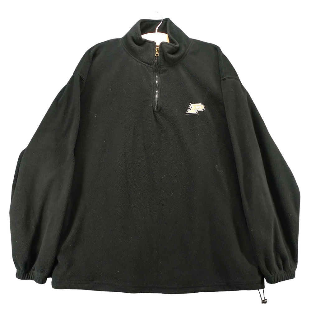 Red Oak Men's 1/4 Zip Fleece Jacket Black Medium Purdue Pullover Long Sleeve